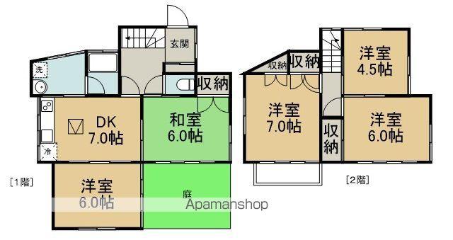 東武鉄道東上線 川越駅 徒歩14分 2階建 築47年(5DK)の間取り写真