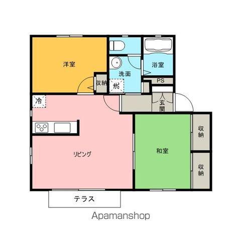 花ぞ野ローズガーデンC棟(2LDK/2階)の間取り写真