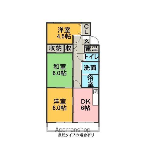 ノースベル(3DK/4階)の間取り写真