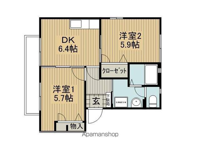 パストラル宮下(2DK/2階)の間取り写真