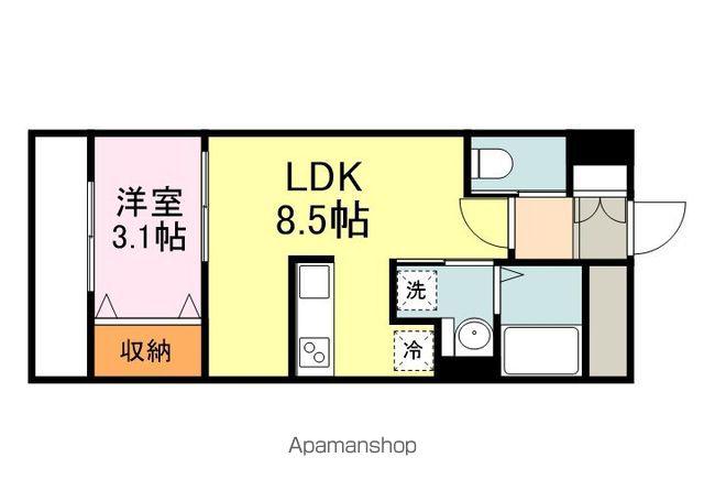 月光福山中央壱番館(1LDK/1階)の間取り写真