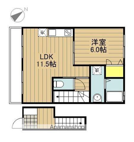 PRIMROSE Ⅱ(1LDK/2階)の間取り写真
