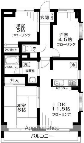 ファーストシティ大宮(3LDK/2階)の間取り写真