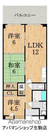 生駒ハイランドスイーツ(3LDK/2階)の間取り写真