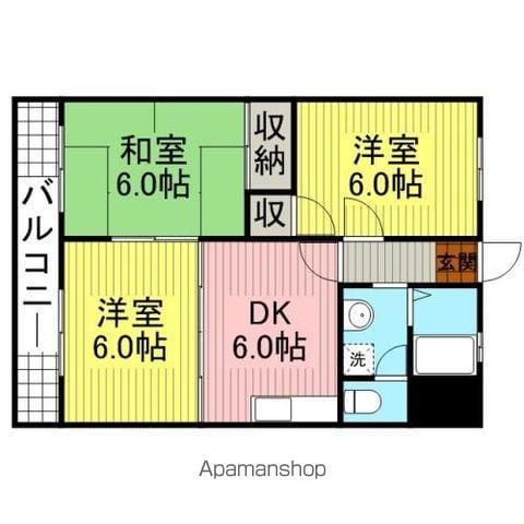 ベイサイドファミール(3DK/2階)の間取り写真