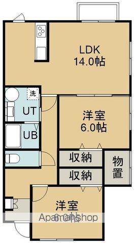 グローリィー志海苔(2LDK/1階)の間取り写真