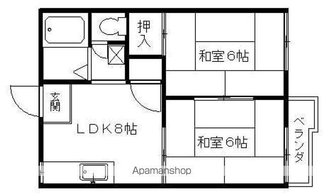 サンライフ野路2(2DK/1階)の間取り写真