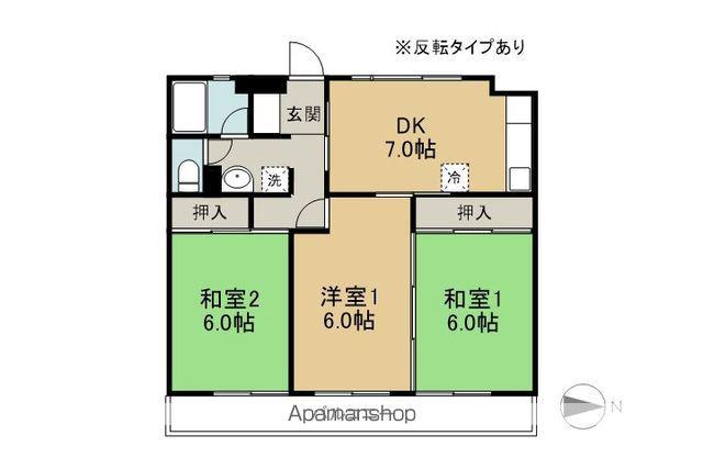 コア石芝(3DK/3階)の間取り写真