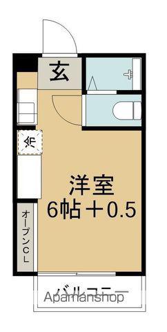Kハイツ(ワンルーム/2階)の間取り写真