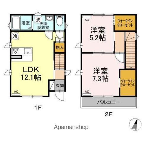 いわて銀河鉄道 青山駅(岩手) 徒歩21分 2階建 築6年(2LDK)の間取り写真