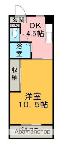 ヴューラー誉(1DK/3階)の間取り写真