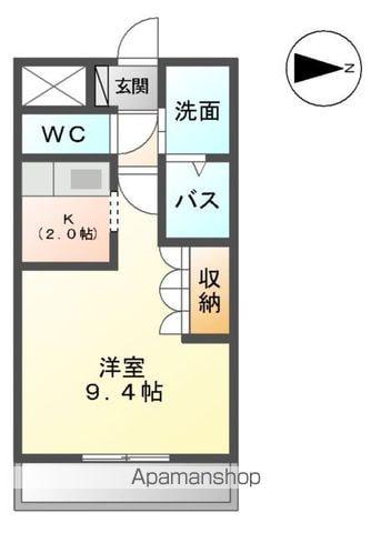 ブランティール(1K/2階)の間取り写真