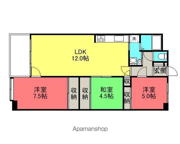 マキシマム新札幌(3LDK/5階)の間取り写真