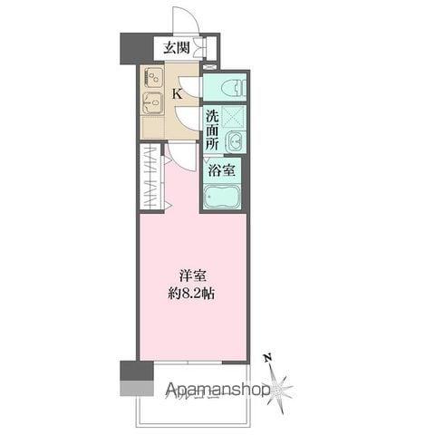 リヴェント玉造(1K/2階)の間取り写真