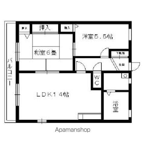 ヴェルハイムⅡ(2LDK/2階)の間取り写真
