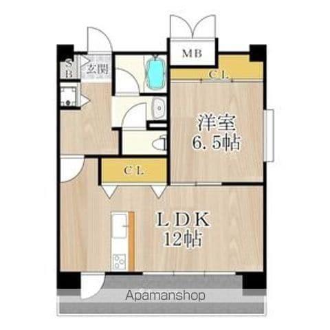 CITY SPIRE桜川Ⅰ(1LDK/4階)の間取り写真