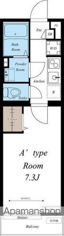 リブリ・ルームス幕張(1K/2階)の間取り写真