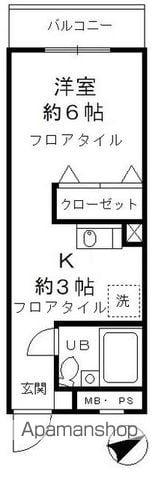 昭島コートエレガンスB(1K/2階)の間取り写真