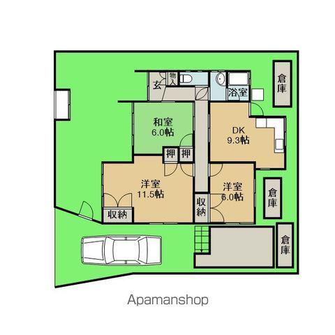 名古屋市鶴舞線 平針駅 徒歩36分 1階建 築62年(3LDK)の間取り写真