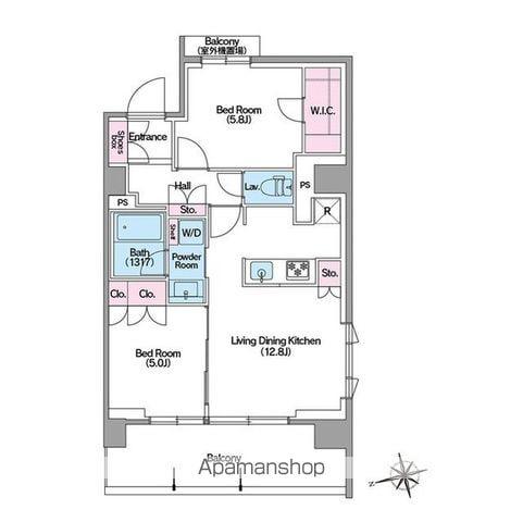 コンフォリア東新宿ステーションフロント(2LDK/10階)の間取り写真
