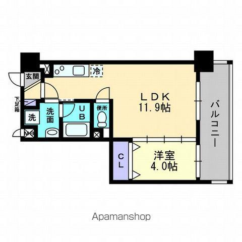アーバン道後今市(1LDK/11階)の間取り写真