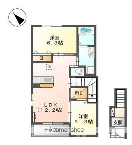 ボンヌール雅(2LDK/2階)の間取り写真