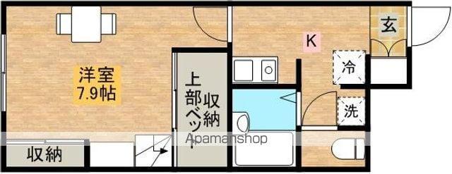 レオパレスジュアール(1K/1階)の間取り写真