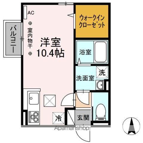  ル・シャンドール(ワンルーム/1階)の間取り写真