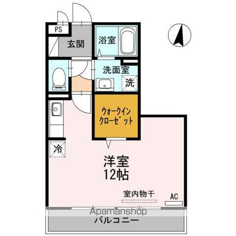 シャルルⅠ(ワンルーム/2階)の間取り写真