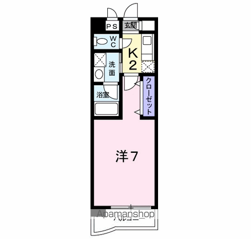 プレンティⅡ(1K/2階)の間取り写真