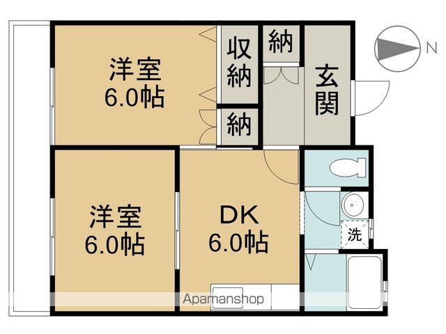 メゾン新珠NO.1(2DK/2階)の間取り写真
