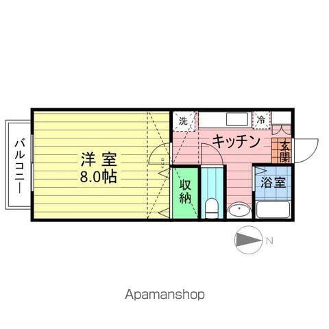 伊藤W・E(1K/1階)の間取り写真