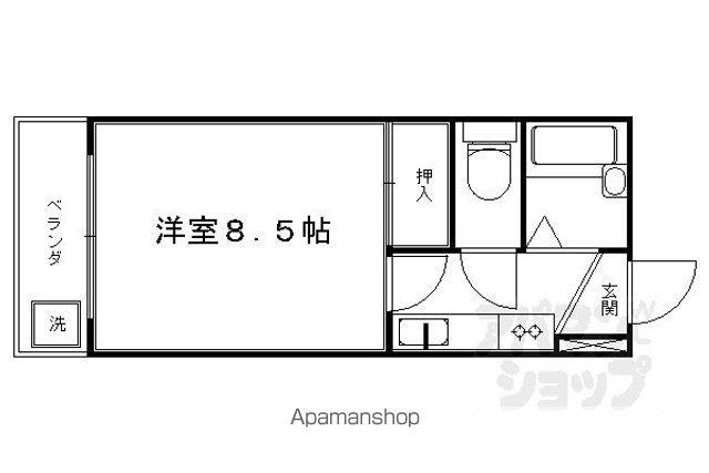コスモハイツ新町II(1K/3階)の間取り写真