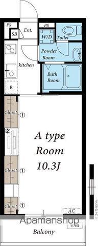 リブリ・フローライトS(1K/2階)の間取り写真