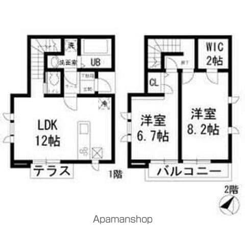 カーサ　デルソーレ　Ｉ(2LDK)の間取り写真