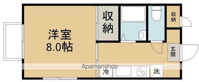 コーポ北新(1K/1階)の間取り写真