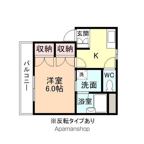 パインパレス町新Ⅰ(1K/2階)の間取り写真