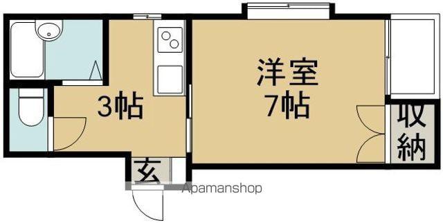 コモンズK(1K/2階)の間取り写真