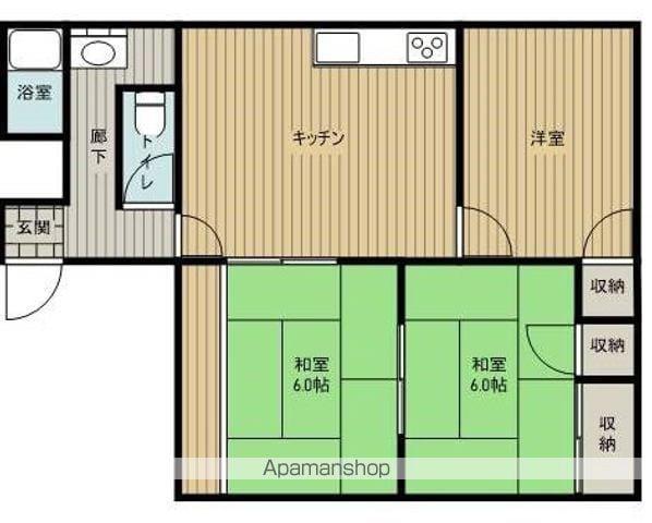 エトワール三津屋C棟(3DK/2階)の間取り写真