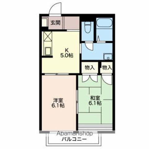 フレグランス馬見塚A(2K/2階)の間取り写真