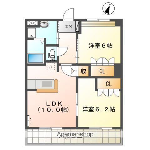 TS VILLAGE(2LDK/2階)の間取り写真