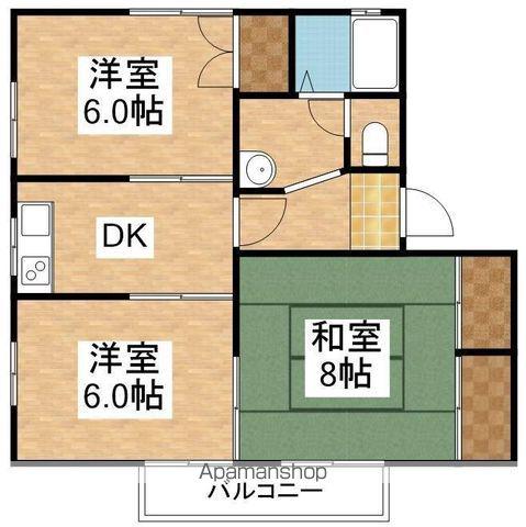 テイセキ物見山ハイツ(3K/2階)の間取り写真