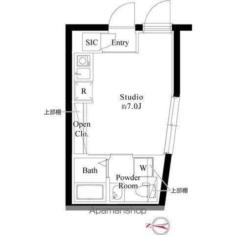 ザレジデンス赤羽(ワンルーム/1階)の間取り写真