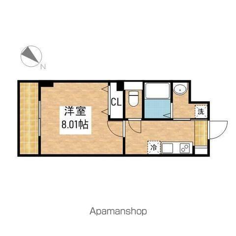 アプリーレ千代田(1K/9階)の間取り写真