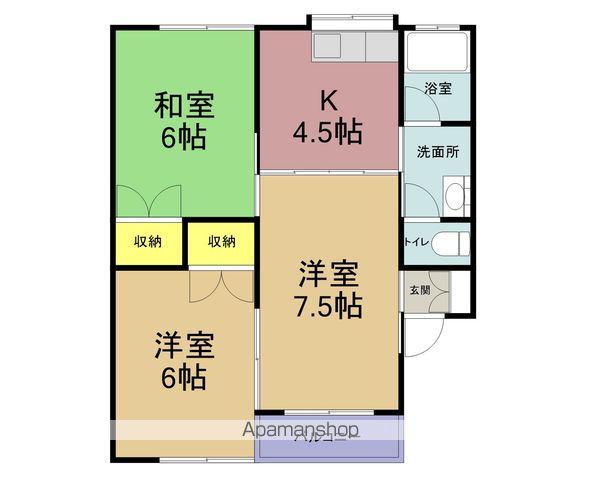 サンパレスDEGAWA(3K/1階)の間取り写真
