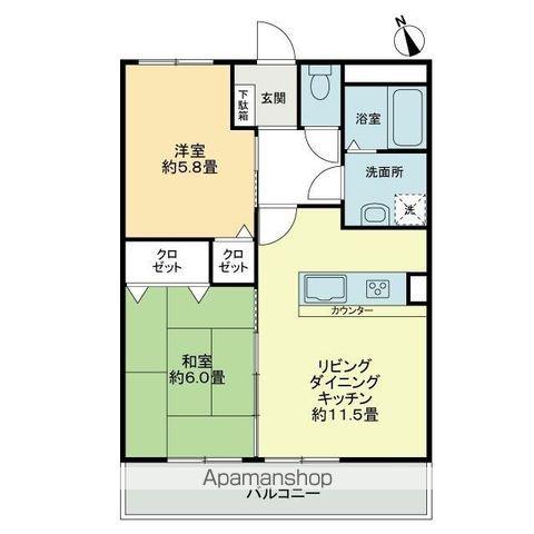 メゾンドシャルマンJ&S(2LDK/2階)の間取り写真