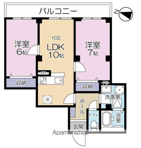 A.FLAT II(2LDK/1階)の間取り写真
