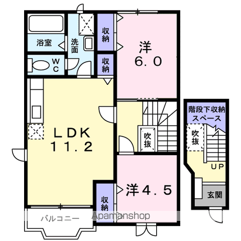Jフィールド(2LDK/2階)の間取り写真