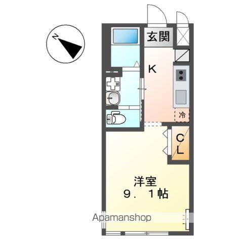 ラ・ルーフ(1K/2階)の間取り写真