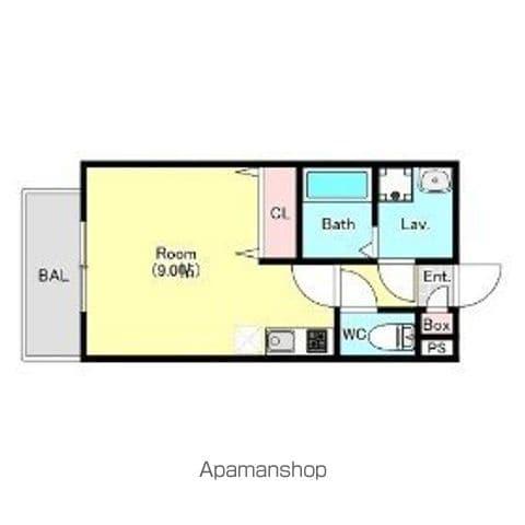 ケイグレイス福生武蔵野台(ワンルーム/3階)の間取り写真